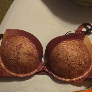PINK Victoria's Secret Lace Push-Up Bra - Burgundy